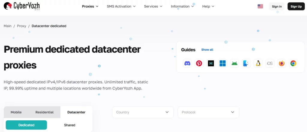 CyberYozh Review 2026: Mobile Proxies & Anti-Detect Features 5 CyberYozh Datacenter Proxies