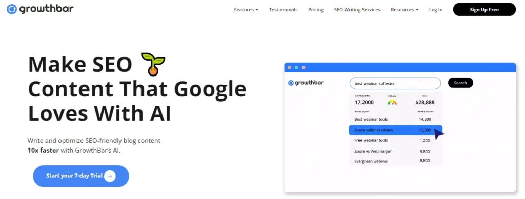 9 أفضل بدائل SEO Squirrly لتحسين محركات البحث القوية ➩ اختيار الخبراء 🏅 7 شريط النمو