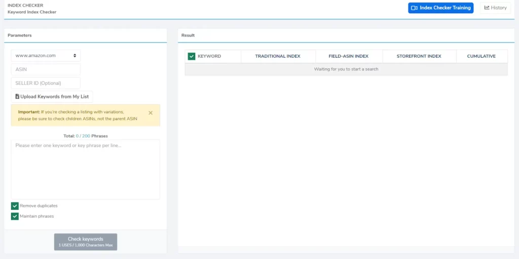 Helium 10 Review 2026: Ultimate Amazon Software (Why 9 Stars) 10 Helium 10 - Index Checker