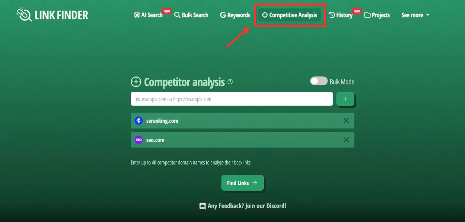LinkFinder Review 2026: The Link Building Tool Every SEO Needs? 4 LinkFinder - Competitor Analysis