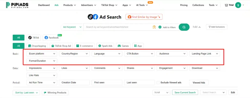 PiPiADS Review 2026: #1 TikTok Ads Spy Tool to 10x Your Sales? 17 PiPiADS - Apply filters