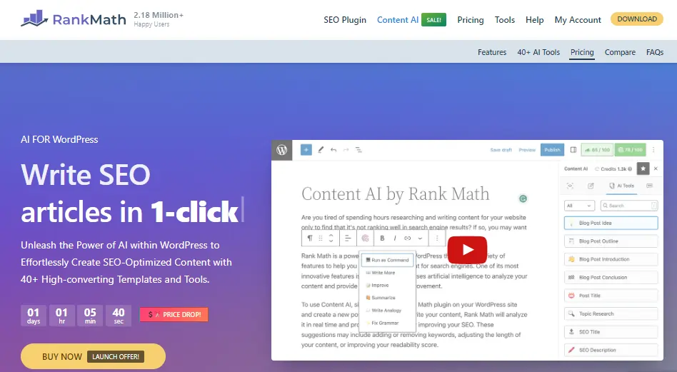 9 أفضل بدائل SEO Squirrly لتحسين محركات البحث القوية ➩ اختيار الخبراء 🏅 4 Rankmath Content AI #1 بدائل SEO Squirrly