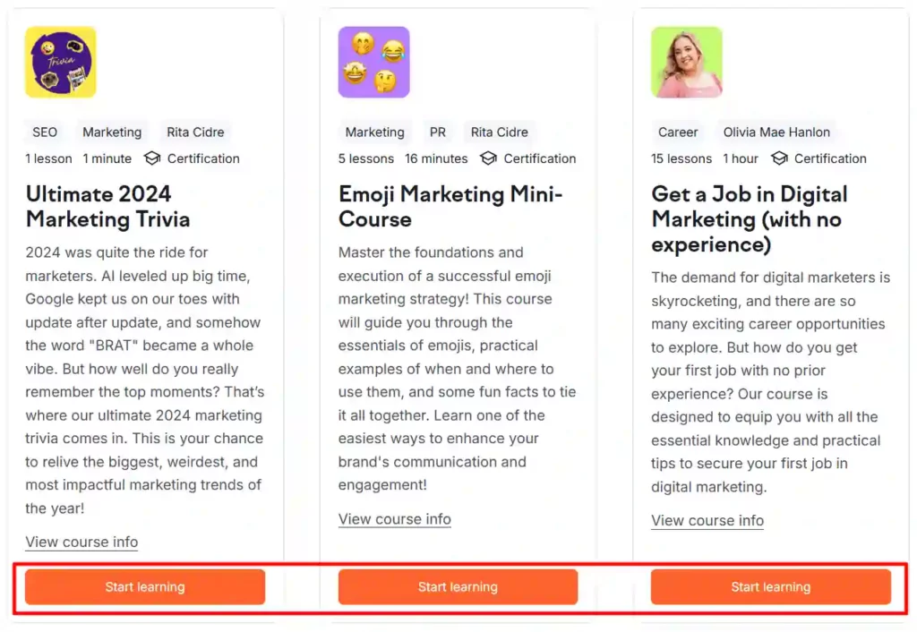 Semrush Academy Review: Free Marketing Training – Hype or Hit? 9 Semrush Academy - Pick a Coures