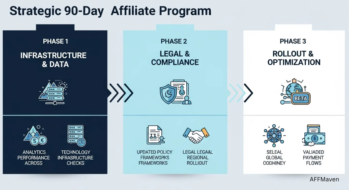 تجوال حول العالم Affiliate خطة التوسع التشغيلية لتحقيق النجاح في عام 2026 6 خطة إطلاق عالمية من ثلاث مراحل